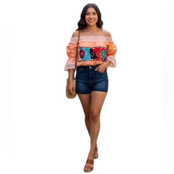 YIMAI Tops - YIMAI OFF THE SHOULDER Peach Women's Top size small